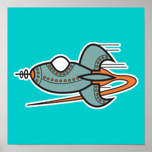 retro rocket ポスター