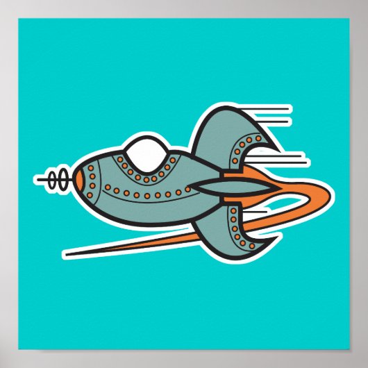 retro rocket ポスター (正面)