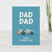 Retro Rocket Dads Day Card カード (正面)