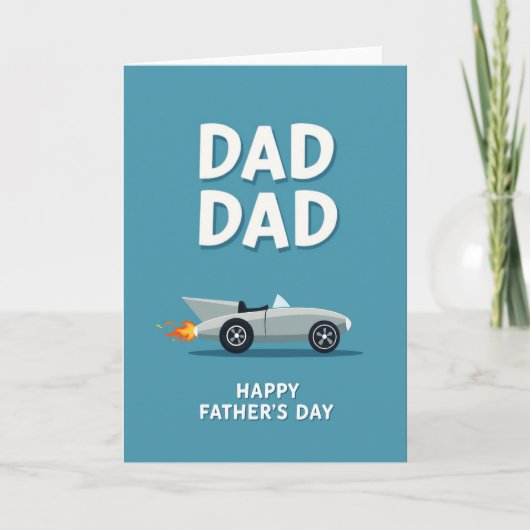 Retro Rocket Dads Day Card カード (正面)