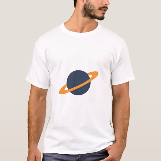 Retro Rocket Ship Orbiting Dark Planet - Outer Spa Tシャツ (正面)