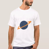 Retro Rocket Ship Orbiting Dark Planet - Outer Spa Tシャツ (正面)