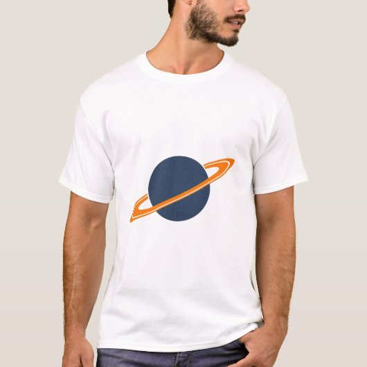 Retro Rocket Ship Orbiting Dark Planet - Outer Spa Tシャツ (正面)
