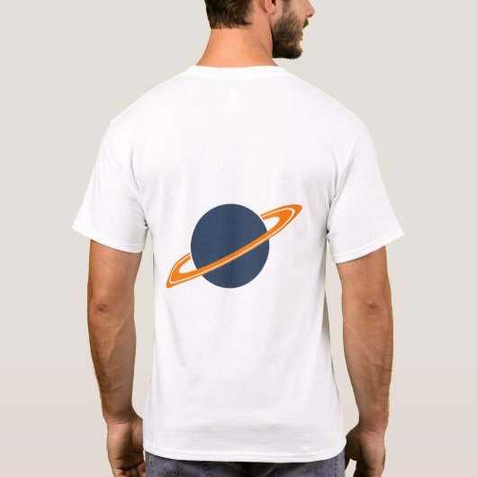 Retro Rocket Ship Orbiting Dark Planet - Outer Spa Tシャツ (裏面)