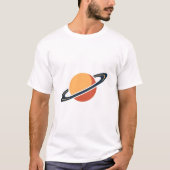 Retro Rocket Ship Orbiting Dark Planet - Outer Spa Tシャツ (正面)