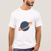 Retro Rocket Ship Orbiting Dark Planet - Outer Spa Tシャツ (正面)