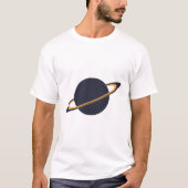 Retro Rocket Ship Orbiting Dark Planet - Outer Spa Tシャツ (正面)