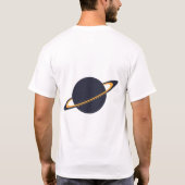 Retro Rocket Ship Orbiting Dark Planet - Outer Spa Tシャツ (裏面)