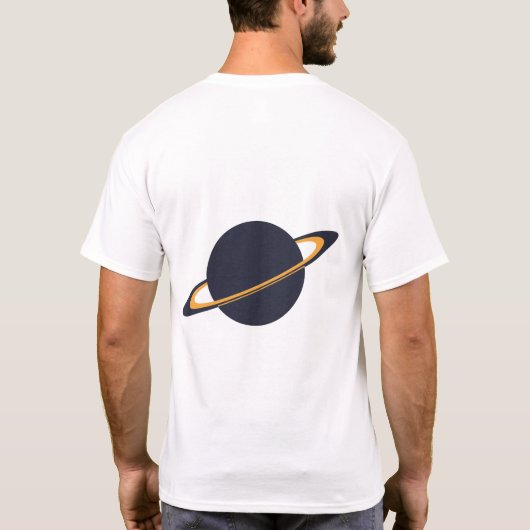 Retro Rocket Ship Orbiting Dark Planet - Outer Spa Tシャツ (裏面)