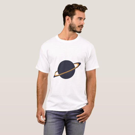 Retro Rocket Ship Orbiting Dark Planet - Outer Spa Tシャツ (正面フル)