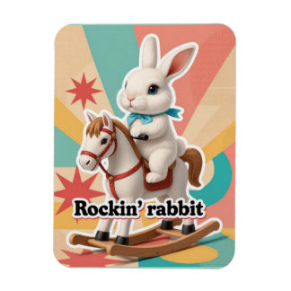 Retro rockin rabbit greeting  マグネット