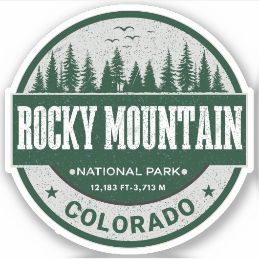 Retro Rocky Mountain National Park Colorado hiking シール (正面)