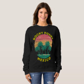 Retro Rocky Point Vacation Souvenir Palm Tree スウェットシャツ (正面フル)