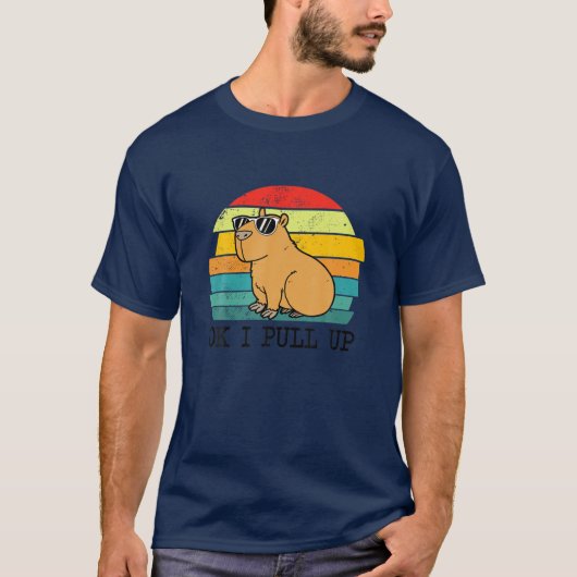 Retro Rodent Funny Capybara Dont Be Worry Be Capy Tシャツ (正面)