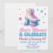 Retro Roller Skate Custom Birthday Invitation 招待状 (正面/裏面)