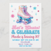 Retro Roller Skate Custom Birthday Invitation 招待状 (正面)