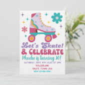 Retro Roller Skate Custom Birthday Invitation 招待状 (スタンド正面)