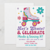 Retro Roller Skate Custom Birthday Invitation 招待状 (正面/裏面)