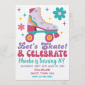 Retro Roller Skate Custom Birthday Invitation 招待状 (正面)