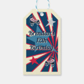 Retro Roller Skate Party Blue & Red 70's  ギフトタグ (裏面)