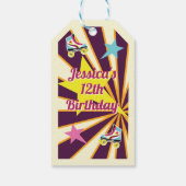 Retro Roller Skate Party Pink & Purple 70's  ギフトタグ (裏面)