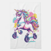Retro Roller Skate Unicorn (1) キッチンタオル (縦)