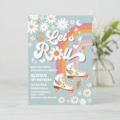 Retro Roller Skates Birthday Invitation 招待状 (スタンド正面)