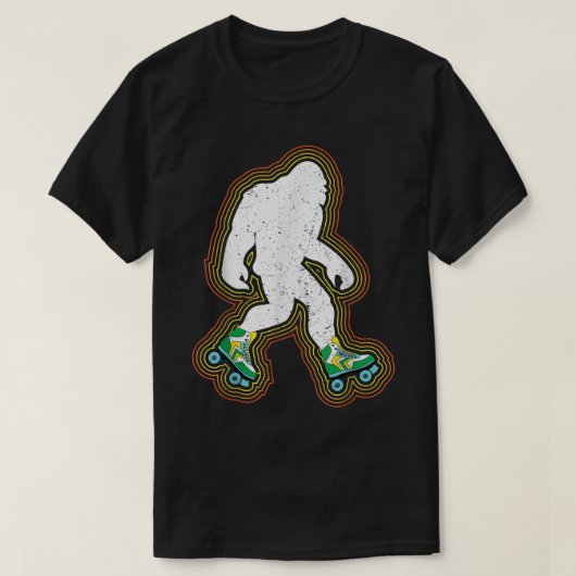Retro Roller Skating Bigfoot Design Tシャツ (デザイン正面)