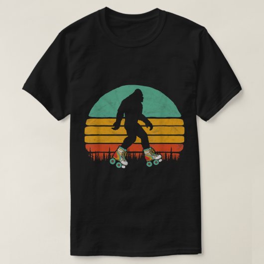 Retro Roller Skating Bigfoot Design Tシャツ (デザイン正面)