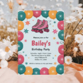 Retro Roller Skating Birthday 招待状