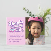 Retro Roller Skating Party Photo Thanks Download 招待状 (スタンド正面)