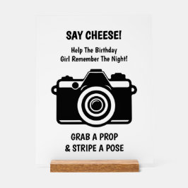 Retro Roller Skating Selfie Birthday Acrylic Sign アクリルサイン