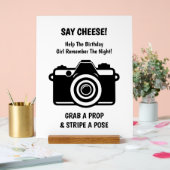 Retro Roller Skating Selfie Birthday Acrylic Sign アクリルサイン (ウェディング)