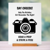 Retro Roller Skating Selfie Birthday Acrylic Sign アクリルサイン (ニュートラル)