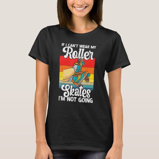 Retro Rollerskates 80's Derby Roller Skating for T Tシャツ (正面)