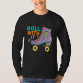 Retro Rollerskates 80's Derby Roller Skating for T Tシャツ (正面)