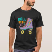 Retro Rollerskates 80's Derby Roller Skating for T Tシャツ (正面)
