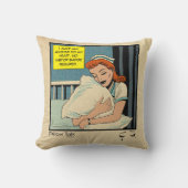 Retro Romance Comic: Pillow Talk Throw Pillow クッション (正面)