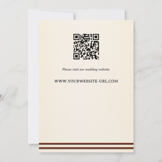 Retro Romantic Classical Music Rose Wedding 招待状 (裏面)