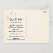 Retro Romantic Music Themed Save the Date  案内ポストカード (裏面)