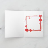 Retro Romantic Stitched Heart & Rose Petals Photo  カード (内部)