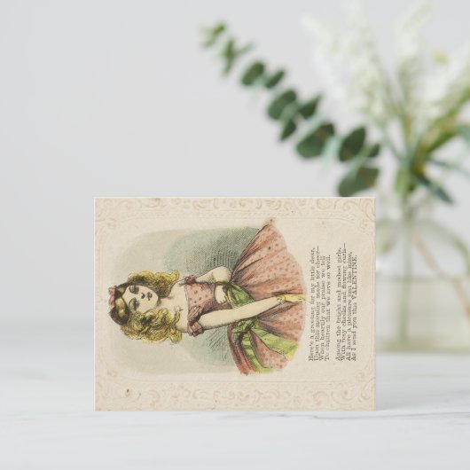 Retro Romantic Valentine's Day Card, 19th century ポストカード (スタンド正面)