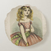 Retro Romantic Valentine's Day Card, 19th century ラウンドクッション (裏面)