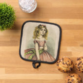 Retro Romantic Valentine's Day Card, 19th century 鍋敷き (トップダウン)