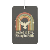 Retro rooted and rising faith design カーエアーフレッシュナー (正面)