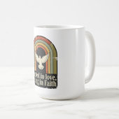 Retro rooted and rising faith design コーヒーマグカップ (正面右)