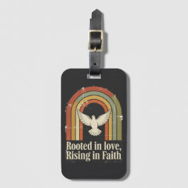 Retro rooted and rising faith design ラゲッジタグ