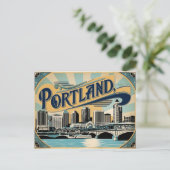 Retro Rose City Vintage Portland Charm ポストカード (スタンド正面)