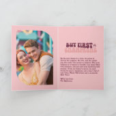 Retro Rosé Glow Champagne Retro New Year Photo シーズンカード (内部)