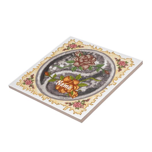 Retro Roses Yin Yang タイル (側面)